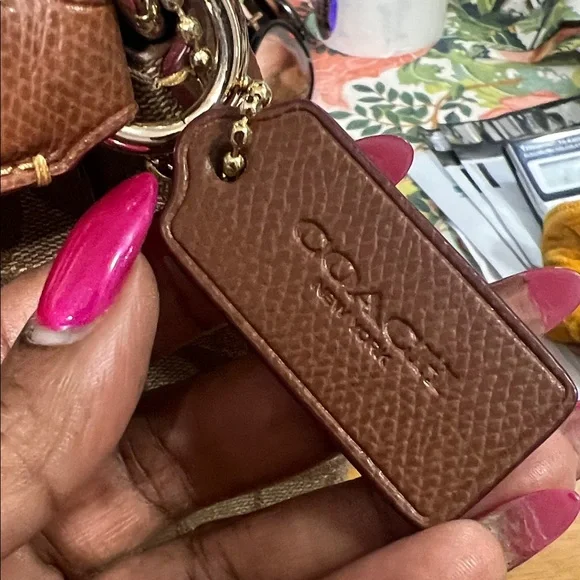 Coach Monogram Shoulder Bag in Brown with Dark Brown Trim - Picture 5 of 6